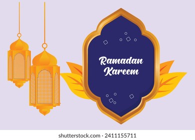 Acogiendo con beneplácito el concepto de Ramadán. Ilustración vectorial plana de color aislada.