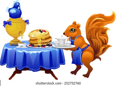 welcoming  red squirrel