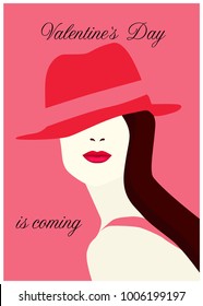 Welcoming Valentine`s day vector illustration.
