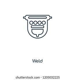 Weld concept line icon. Linear Weld concept outline symbol design. This simple element illustration can be used for web and mobile UI/UX.