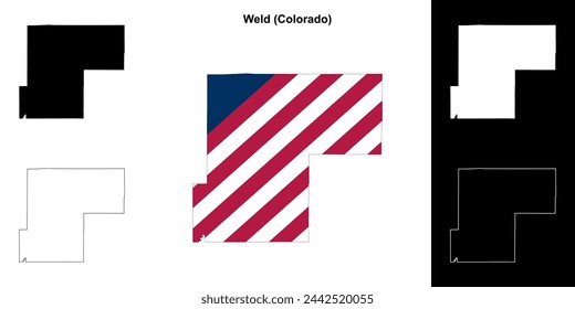 Weld county (Colorado) outline map set