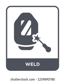 weld icon vector on white background, weld trendy filled icons from Industry collection, weld simple element illustration