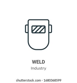 Weld outline vector icon. Thin line black weld icon, flat vector simple element illustration from editable industry concept isolated stroke on white background