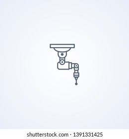 Weld robotic arm, vector best gray line icon on white background, EPS 10