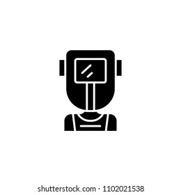 Welder black icon concept. Welder flat  vector symbol, sign, illustration.