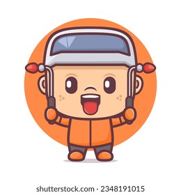 welder cartoon mascot. vector illustrations with outline style.