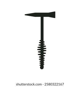 welder chipping hammer flat icon illustration color