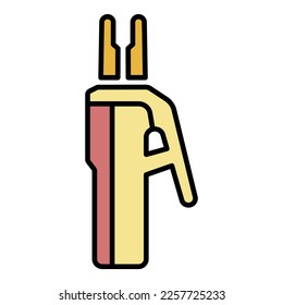 Welder clamp icon. Outline welder clamp vector icon color flat isolated on white
