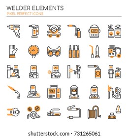 Welder Elements , Thin Line and Pixel Perfect Icons
