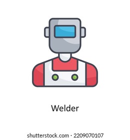 Welder Filled OutlineVector Icon Design illustration on White background. EPS 10 File