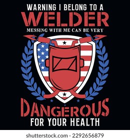 Welder graphics tshirt design vector design 
