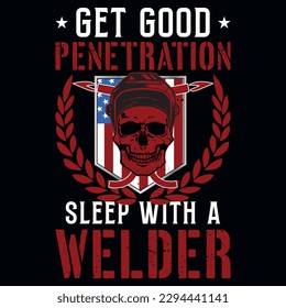 Welder graphics tshirt design vector design 