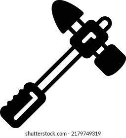 Concepto de martillo de soldadura, diseño de icono del vector de soldadura por deslizamiento de soldadura, equipo de soldadura por arco y símbolo de obra metálica, signo de construcción y fabricación industrial, 