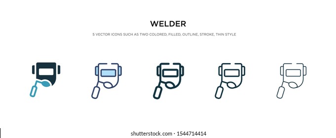 welder icon in different style vector illustration. two colored and black welder vector icons designed in filled, outline, line and stroke style can be used for web, mobile, ui