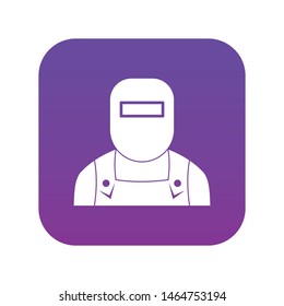 Welder icon digital purple for any design isolated on white vector illustration