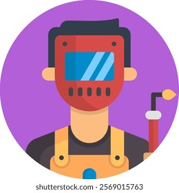 Welder Icon Fill Vector Illustration