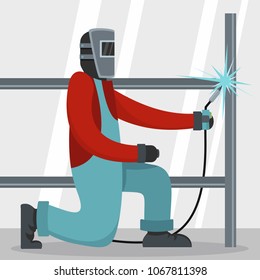 Welder icon. Flat illustration of welder vector icon for web