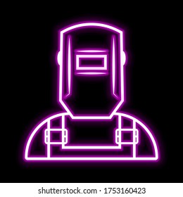 Welder icon. Glowing sign logo vector