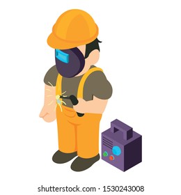 Welder icon. Isometric illustration of welder vector icon for web