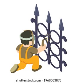 Welder icon. Isometric illustration of welder vector icon for web