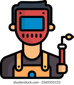 Welder Icon Lineal Color Vector Illustration