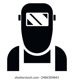 Welder icon. Manufacturing worker with metalwork. Vector illustration. Eps 10.