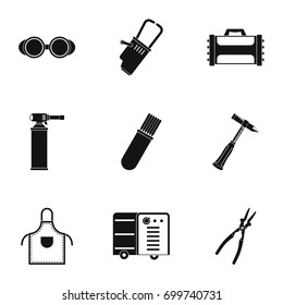 Welder icon set. Simple set of 9 welder vector icons for web isolated on white background