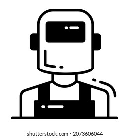 Welder icon, single avatar vector illustration