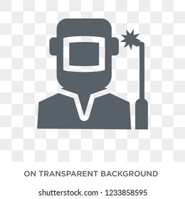 Welder icon. Trendy flat vector Welder icon on transparent background from Professions collection. 