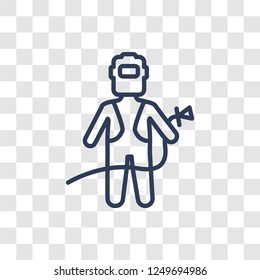 Welder icon. Trendy linear Welder logo concept on transparent background from Professions collection