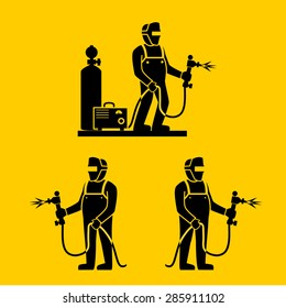 Welder icon vector