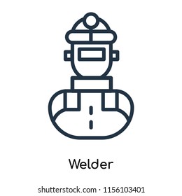 Welder icon vector isolated on white background, Welder transparent sign , thin symbols or lined elements in outline style