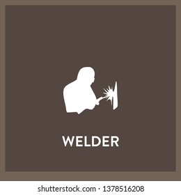 welder icon vector. welder sign on white background. welder icon for web and app