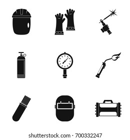 Welder instrument icon set. Simple set of 9 welder instrument vector icons for web isolated on white background