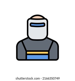 welder line color filled icon isolated on white background. welder occupation color vector icon set for web design, ui, mobile apps, print polygraphy and promo business