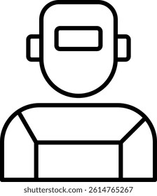 Welder Line Vector Icon Design
