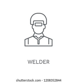 Welder linear icon. Welder concept stroke symbol design. Thin graphic elements vector illustration, outline pattern on a white background, eps 10.