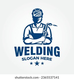 welder logo design vector template