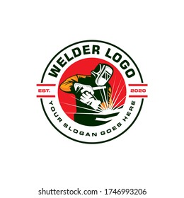 logotipo de soldador , vector del logotipo de la industria