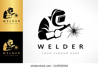 welder logo vector. Logo design.