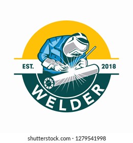 Welder Logo Welding Logo Stock Vector (Royalty Free) 1279541998 ...