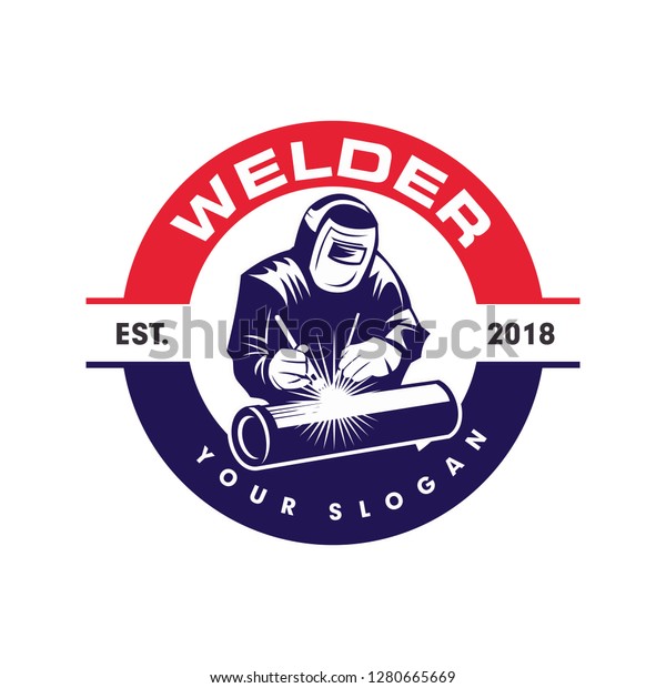 Welder Logo Welding Emblem Stock Vector (Royalty Free) 1280665669