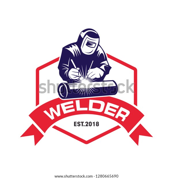 Welder Logo Welding Emblem Stock Vector (Royalty Free) 1280665690