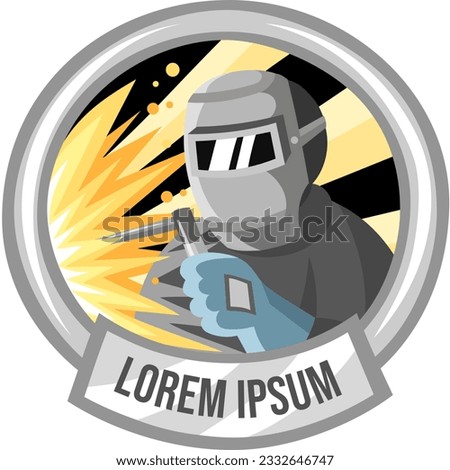 Welder logo. Logo for welding works - vector image. Different prefessions concept 