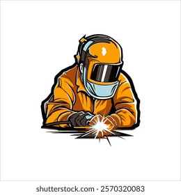 Welder Logo Yellow jacket vecotr