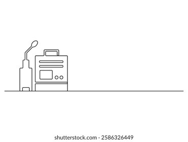 Welder machine continuous one line drawing vector illustration