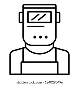 Welder man icon. Outline welder man vector icon for web design isolated on white background