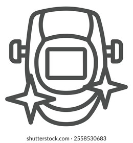 Welder man protective mask line icon, work safety concept. Vector graphics. Workwear clothes sign on white background, outline style icon for mobile or web design