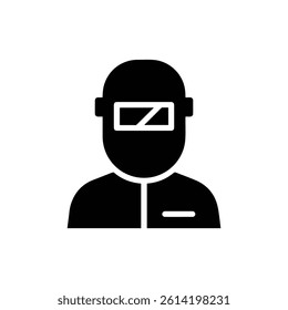 Welder with Mask Icon Black Filled Minimal Focused Face for Welding Safety