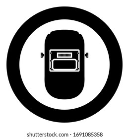 Welder mask icon in circle round black color vector illustration flat style image